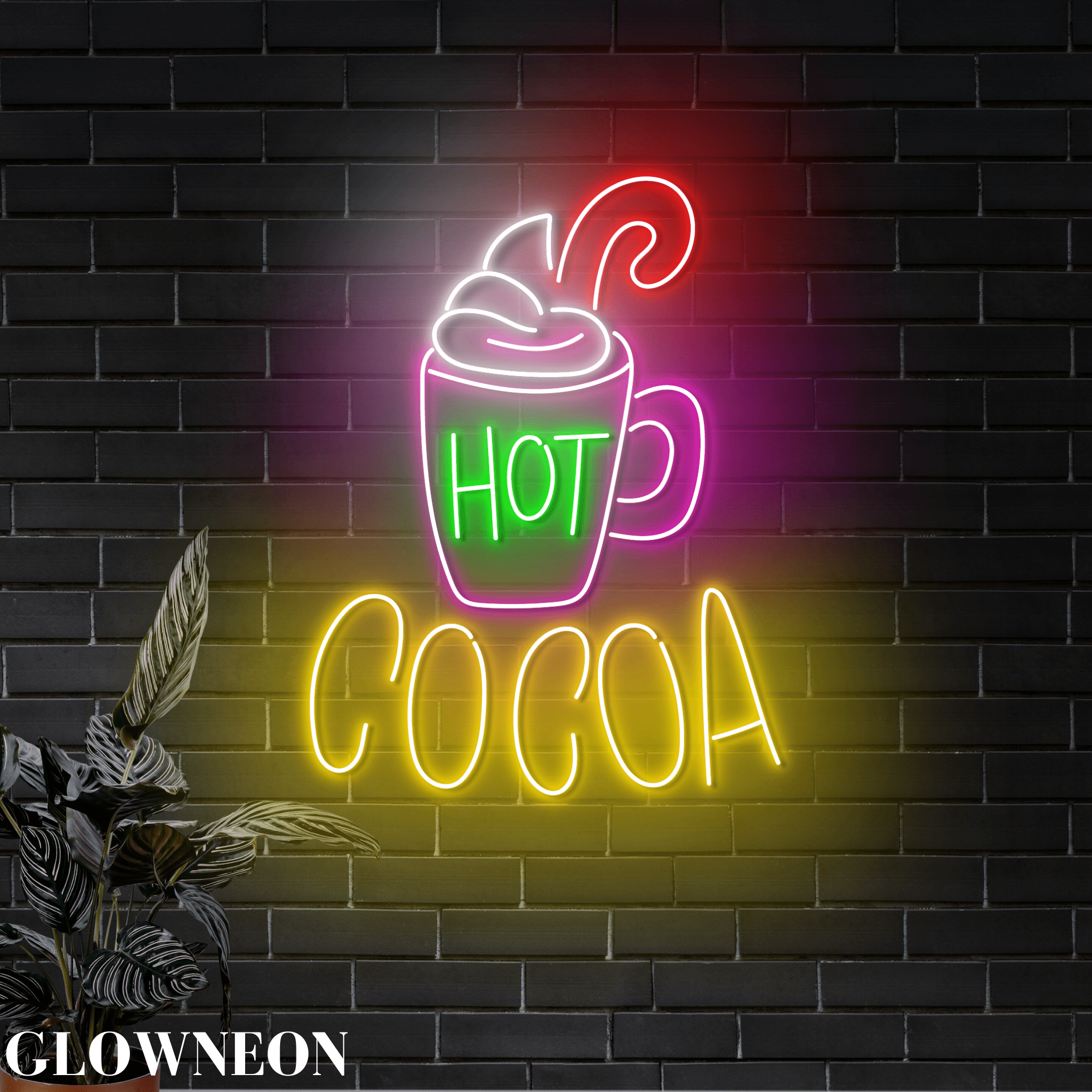 Glowneon Hot Cocoa Neon Sign, Cocoa Shop Led Sign, Coffee Shop Decor -  Walmart.com, image size:2000x2000