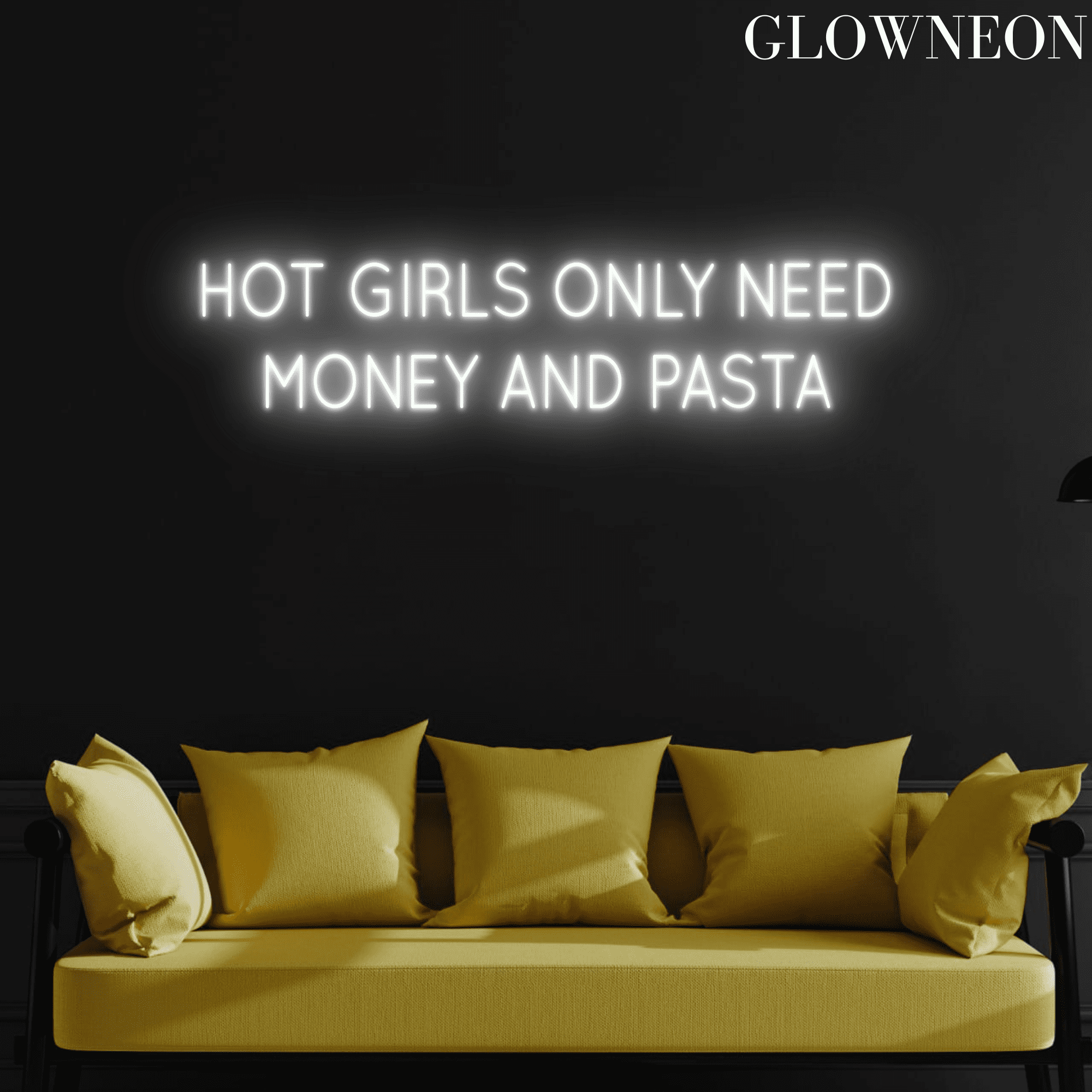 Glowneon Hot Girls Only Need Money And Pasta Neon Sign, Pasta Led Art ...