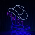 thumbnail image 1 of Glowneon Howdy Cowboy Boots Neon Sign, Wall Art Long-lasting Decor, 1 of 4