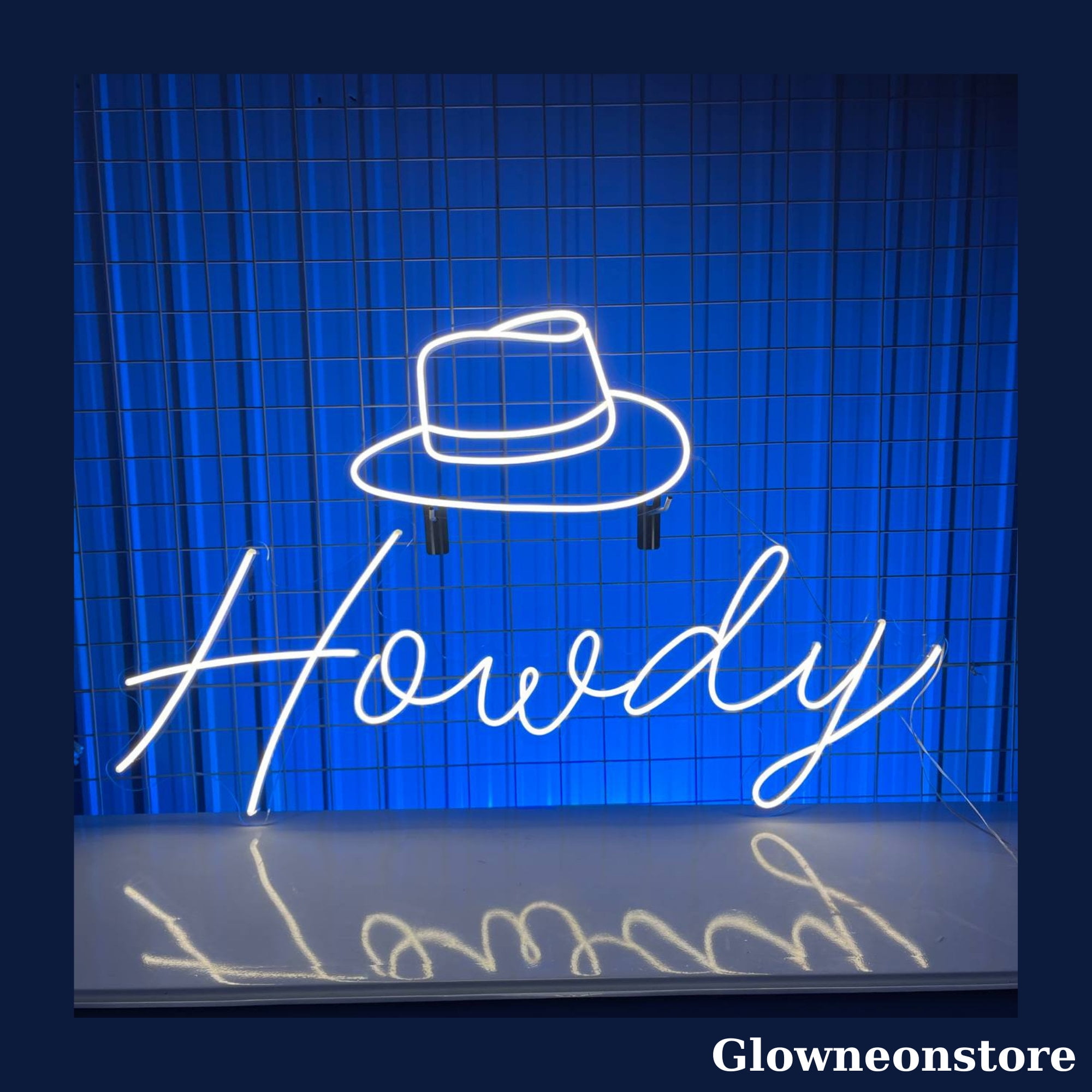 Glowneon Howdy Neon Sign, Cowboy Hat Led Sign, Bar Neon Sign, Howdy Hat ...