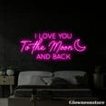 thumbnail image 1 of Glowneon I Love You to the Moon and Back Neon Sign, Quotes Love, Wedding Decor, Anniversary Gift, 1 of 5