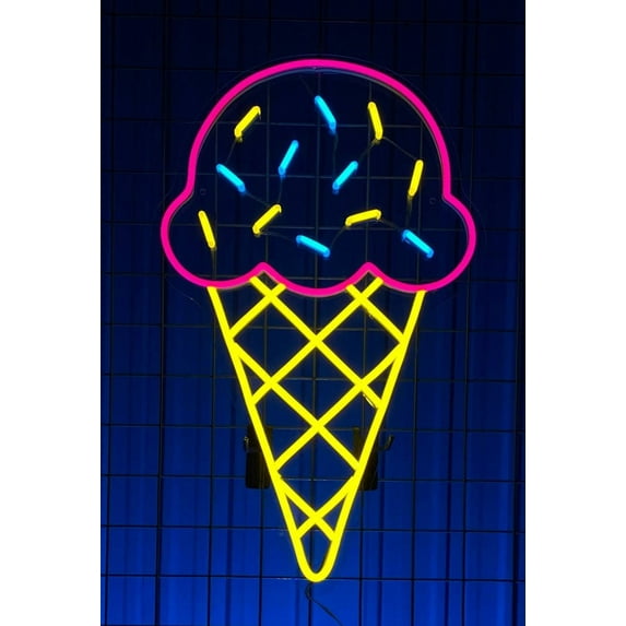 Glowneon Ice Cream Neon Sign, Ice Cream Parlor Sign Decor