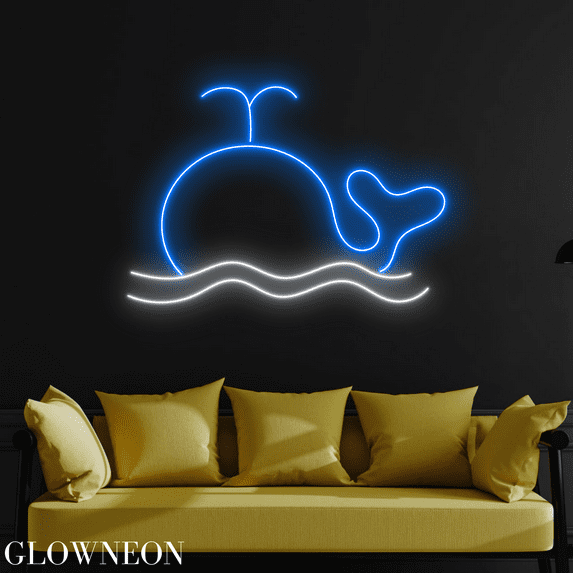 Glowneon Illuminate Nursery Room With Cute Whale Neon Led Night Light