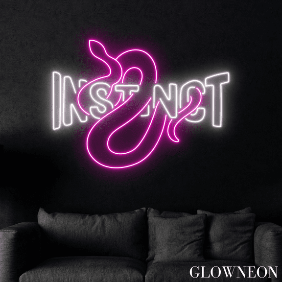 Glowneon Instinct Snake Neon Sign, Snake Led Sign, Snake Lover Gift