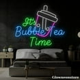 thumbnail image 1 of Glowneon It’s Bubble Tea Time Neon Sign, Bubble Tea Led Light, Coffee Shop Decor, Boba Tea Sign, 1 of 5