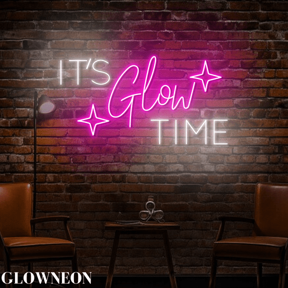 Glowneon It's Glow Time Wall Led Light, Beauty Spa Decor, Medspa Sign