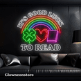 thumbnail image 1 of Glowneon It's Good Luck To Read Neon Sign, Clover Heart Book Led Sign, 1 of 4