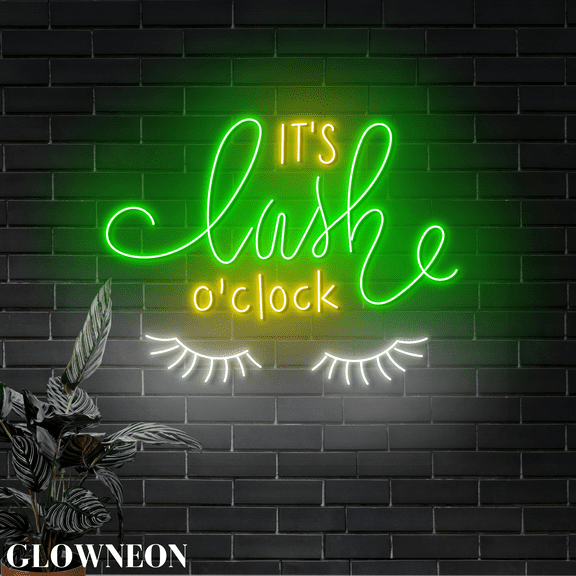 Glowneon It's Lash O'clock Neon Led Sign For Eyelash Salon Wall Decor