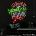 thumbnail image 1 of Glowneon It's The Most Wonderful Time Of The Year Neon Sign, Christmas Quotes Led Sign, 1 of 5