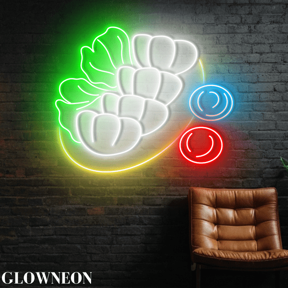 Glowneon Japanese Gyoza Dumpling Restaurant Wall Led Art, Gyoza Decor