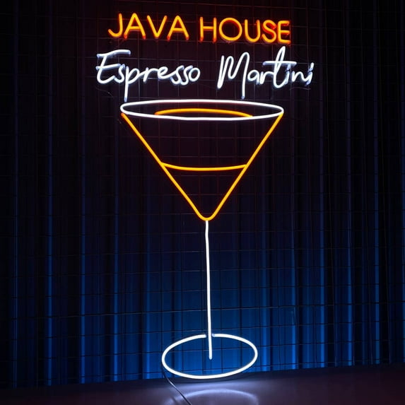 Glowneon Java House Espresso Martini Neon Sign, Espresso Martini Led