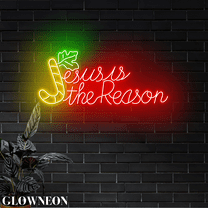 Glowneon Jesus Is The Reason Neon Led Sign, Christmas Holy Night Sign