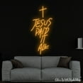 thumbnail image 1 of Glowneon Jesus Paid It All Neon Sign, Jesus Paid It All Led Sign, Christmas Decor, Family Gift, 1 of 3