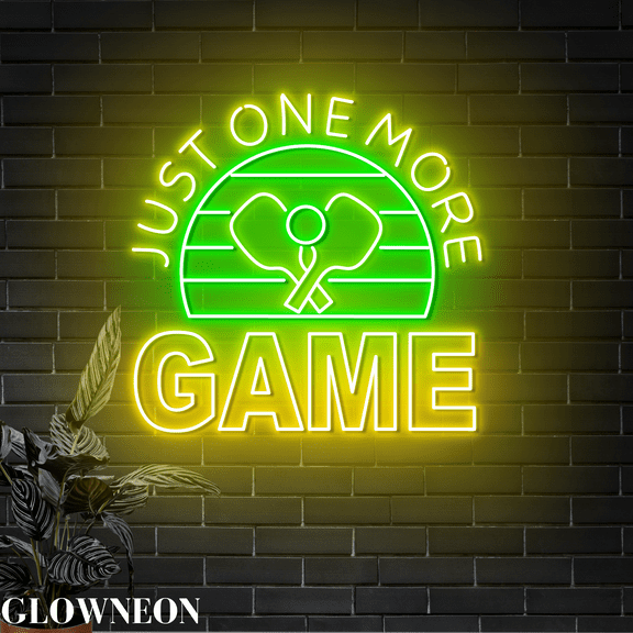 Glowneon Just One More Game Neon Led Decor Light Up Pickleball Court