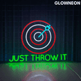 thumbnail image 1 of Glowneon Just Throw It Neon Sign, Dartboard Led Sign, Dartboard Gift, 1 of 4