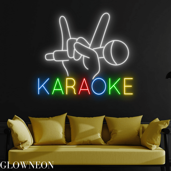 Glowneon Karaoke Home Bar Decoration, Karaoke Music Club Neon Signs