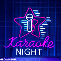 Glowneon Karaoke Night Neon Sign, Karaoke Led Sign, Bar Pub Wall Art