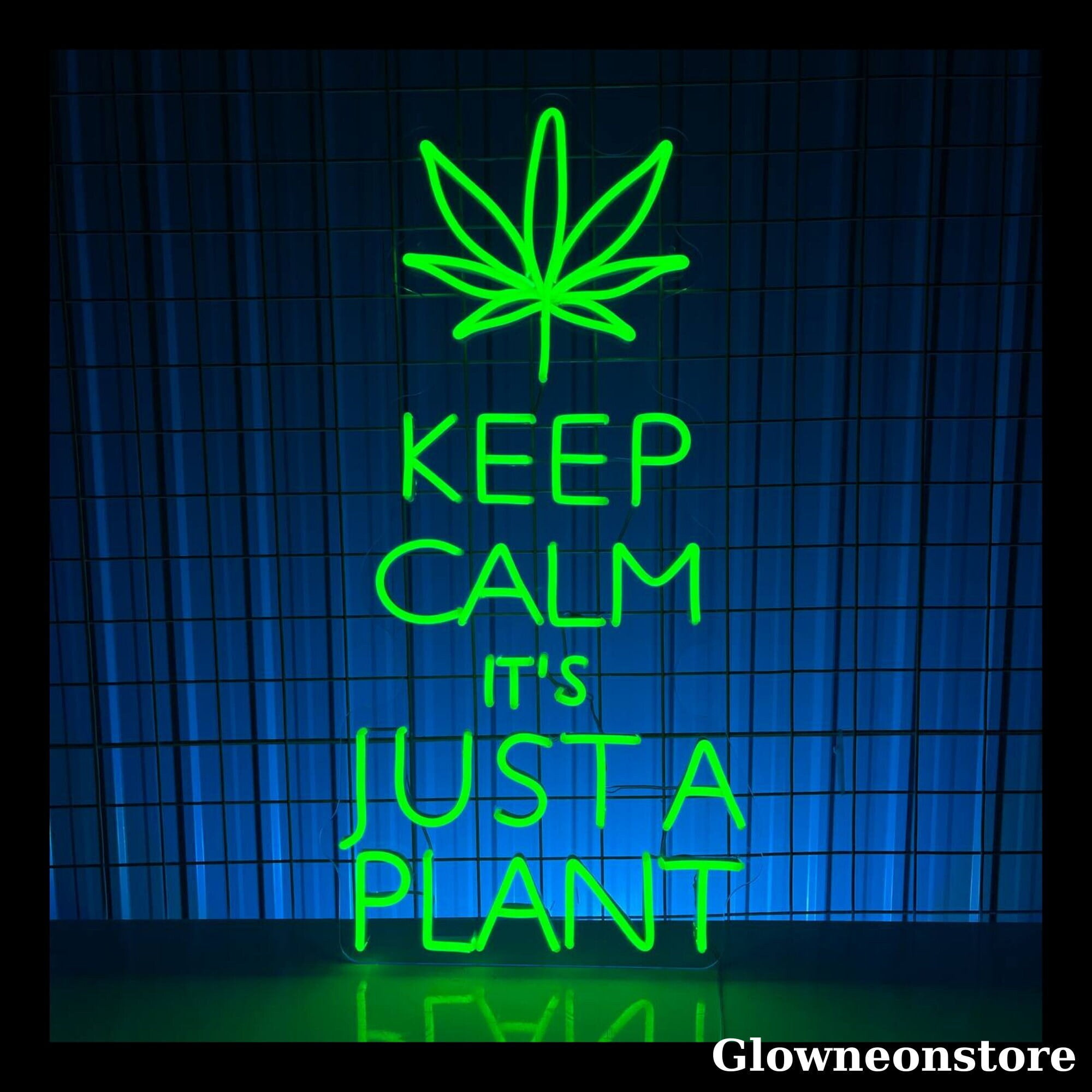 Glowneon Keep Calm It s Just Plant Neon Sign Green Leaf Led Sign Bar glowneon-keep-calm-it-s-just-plant-neon-sign-green-leaf-led-sign-bar