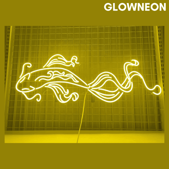 Glowneon Koi Fish Neon Sign, Koi Fish Led Sign, Koi Fish Store Decor