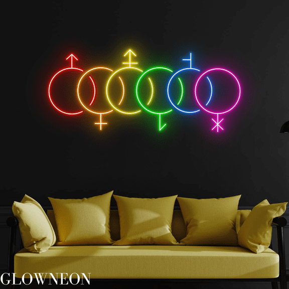 Glowneon LGBT Symbol Neon Sign, Pride Symbol Led Sign, Pride Light
