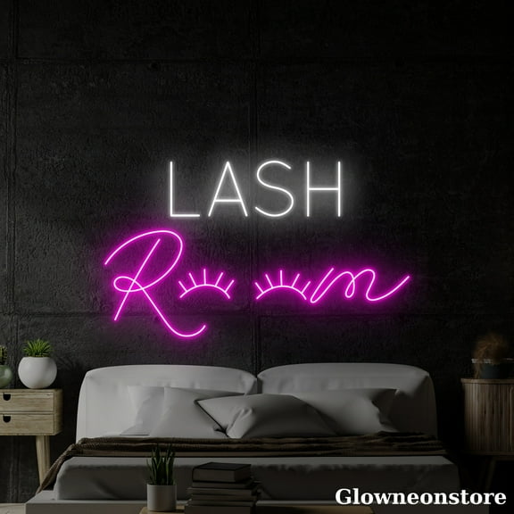Glowneon Lash Room Neon Sign, Lash Shop Led Sign, Beauty Salon Wall Art, Lashes Decor Salon