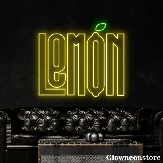 Glowneon Lemony Neon Sign, Lemonade Led Sign, Lemon Led Light, Fruit Shop Decor, Kitchen Decor