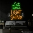 thumbnail image 1 of Glowneon Let Your Light Shine Neon Sign, Let Your Light Shine Led Sign, Christmas Quotes LED Light, 1 of 5