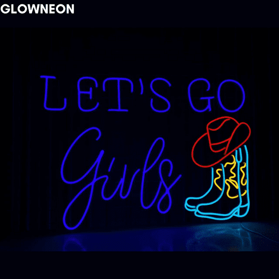 Glowneon Let's Go Girls Neon Light For Cowgirl Bedroom Wall Led Decor