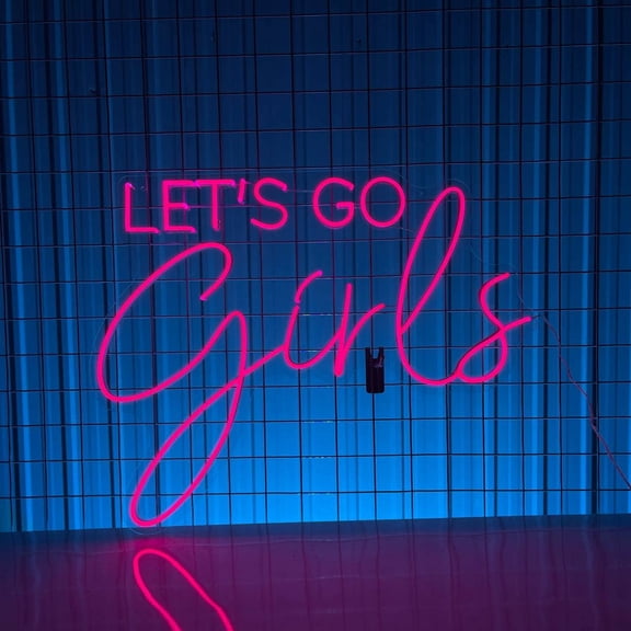 Glowneon Let's Go Girls Neon Sign, Girl Cave Home Wall Decor