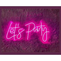 Glowneon Let's Party Neon Sign, Pool Birthday Par Pub Decor