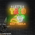 thumbnail image 1 of Glowneon Let's Taco Bout Tequila Neon Sign, Mexican Taco Tequila Sign, 1 of 5