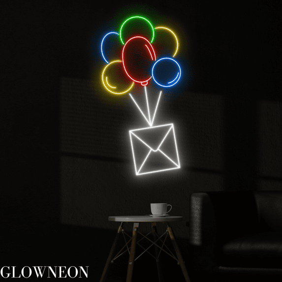 Glowneon Letter Balloon Neon Sign, Letter Balloon Bedroom Led Decor