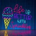 thumbnail image 1 of Glowneon Life Is Better With Sprinkles Neon Sign, Ice Cream Decor, 1 of 4