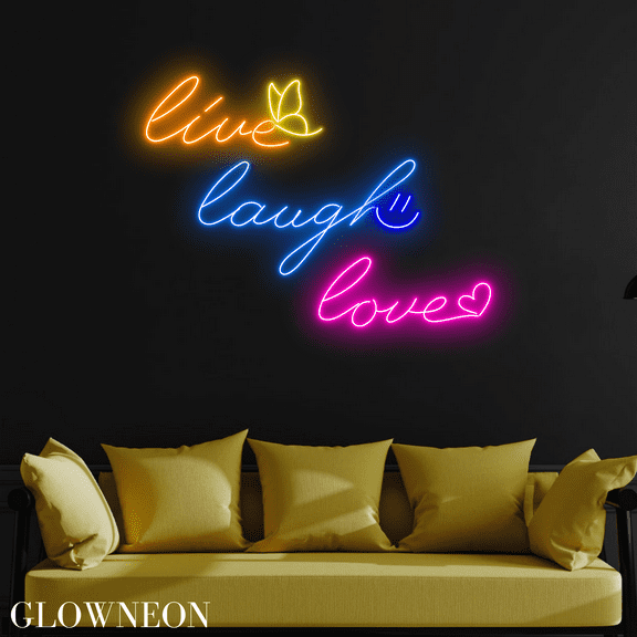 Glowneon Live Laugh Love Neon Signs, Inspirational Quotes Decoration