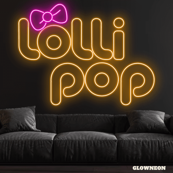 Glowneon Lollipop Neon Sign, Candy Shop Decor, Lollipop LED Sign