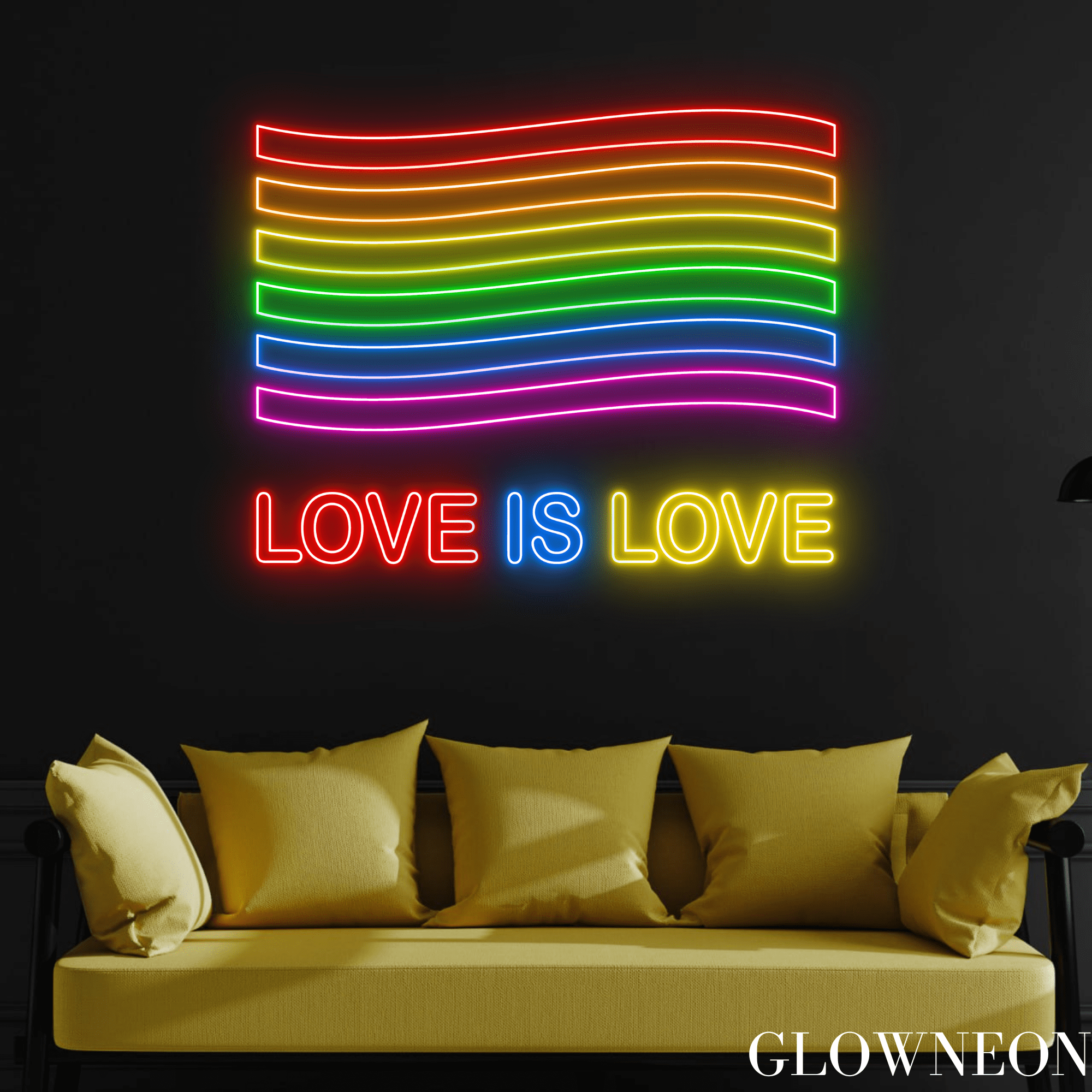 Glowneon Love Is Love Neon Sign, Pride Flag Led Sign, LGBT Flag Decor ...