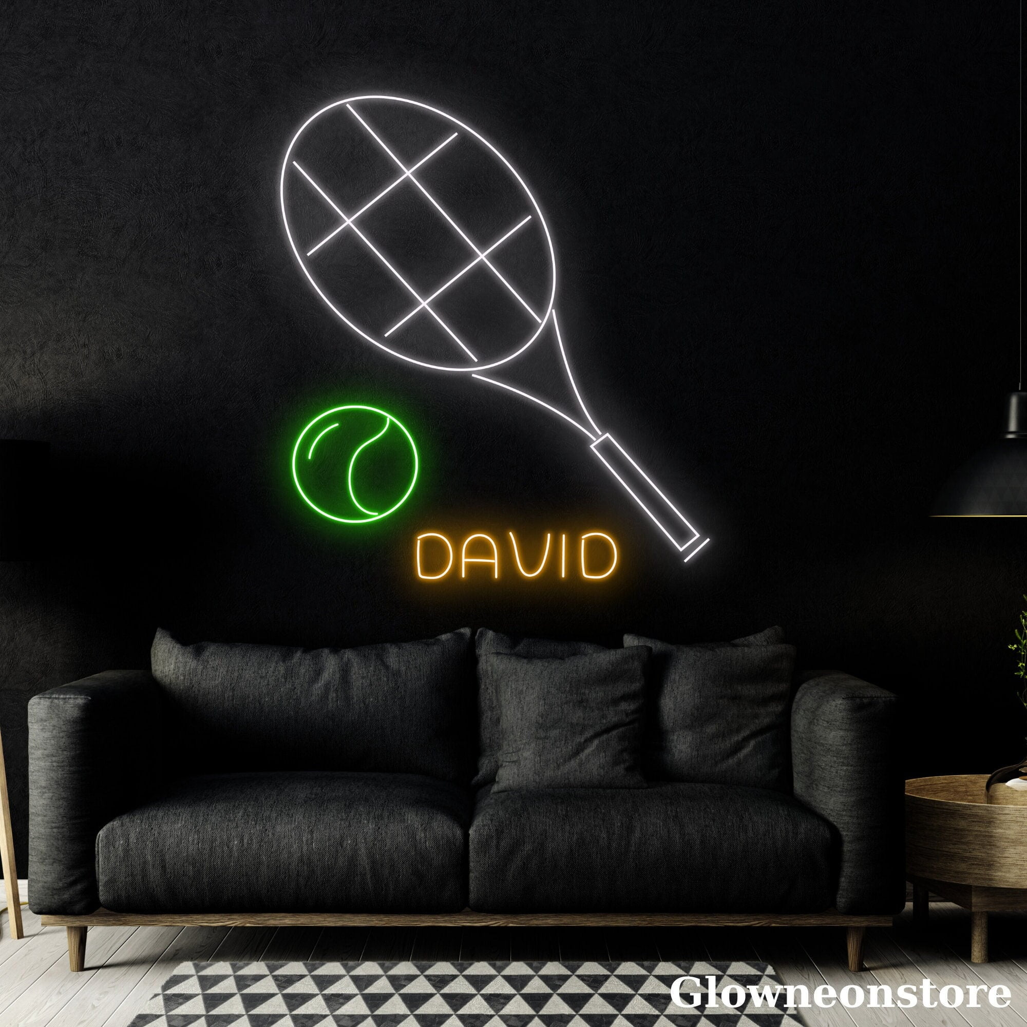 Glowneon Love Tennis Neon Sign, Tennis Racket Led Sign, Tennis Player ...