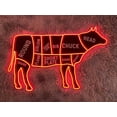 thumbnail image 1 of Glowneon Map Beef Steak Cuts Cow Neon Print Sign, Beef Map Cow Neon, 1 of 4