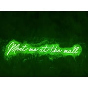 Glowneon Meet Me At The Mall Neon Sign, Quote Wall Decor