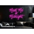 thumbnail image 1 of Glowneon Meet Me at Midnight Neon Sign, Quotes Led Light, Party Decor, Bar Neon Sign, 1 of 3