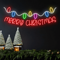 Glowneon Merry Christmas Neon Sign, Noel Lights Long-lasting Decor