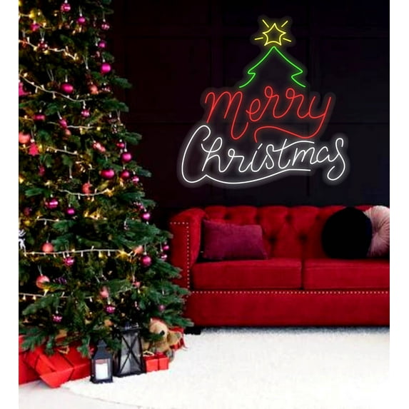 Glowneon Merry Christmas Neon Signs, Merry Christmas Decor