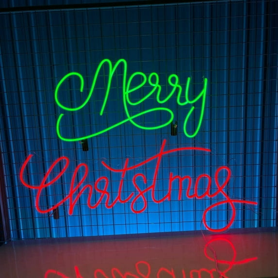 Glowneon Merry Christmas Neon Signs, Xmas Long-lasting Lights Decor