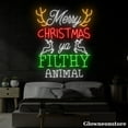 thumbnail image 1 of Glowneon Merry Christmas Ya Filthy Animal Neon Sign, Couple Reindeer Led Sign, Christmas Quotes Led, 1 of 5