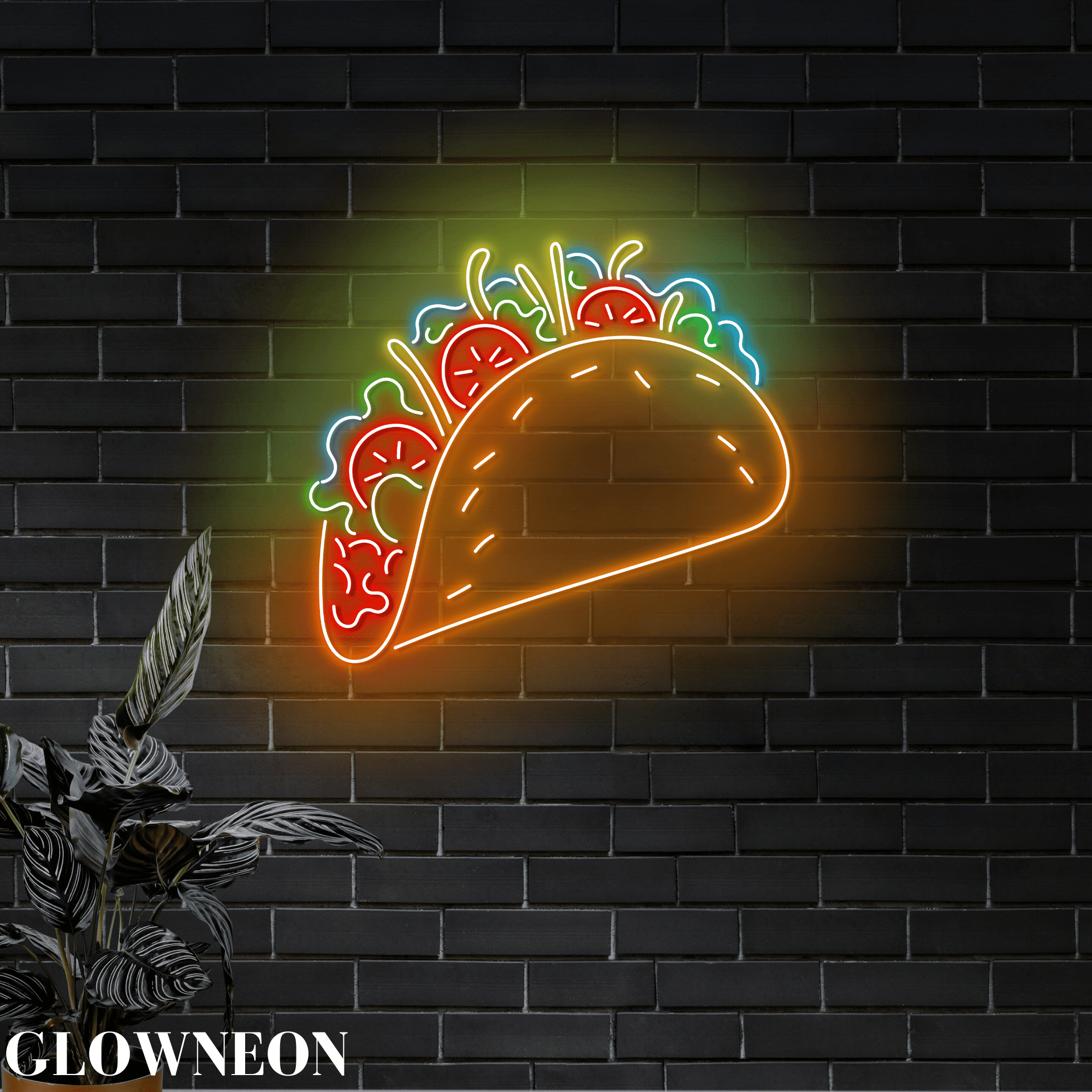 Glowneon Mexican Tacos Food Shop Neon Sign, Tacos Restaurant Wall Art
