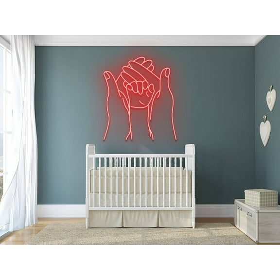 Glowneon Mom And Baby Neon Sign, Family Wall Decor