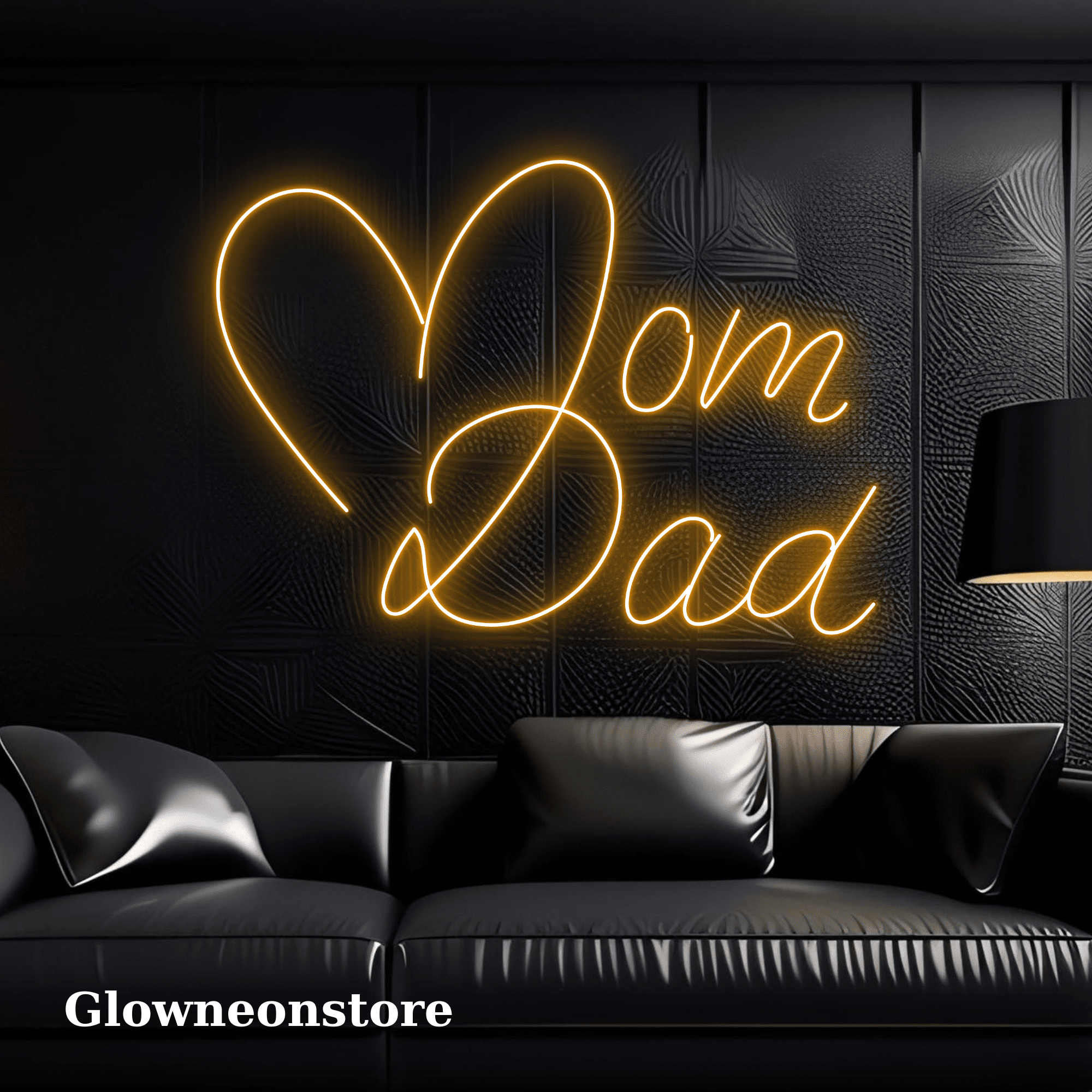 Glowneon Mom Dad Line Art Neon Sign, Mom Dad Heart Decoration - Walmart.com