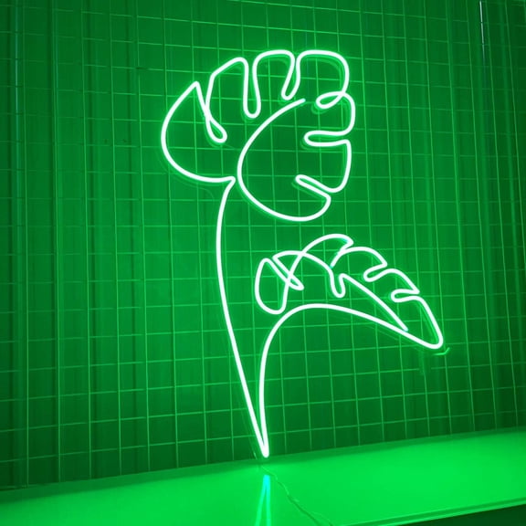 Glowneon Monstera Leafs Neon Signs, Plant Flower Store Decor