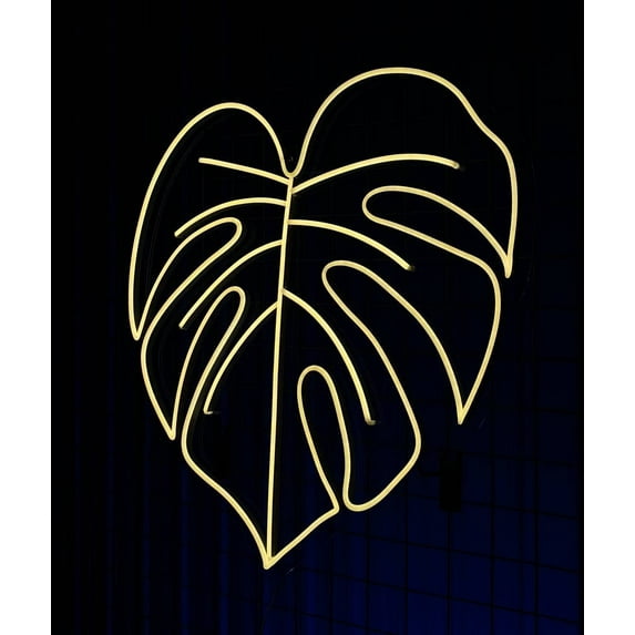 Glowneon Monsteras Leaf Neon Sign, Plant Flower Shop Store Decor