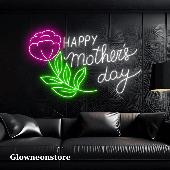 Glowneon Mother's Day Neon Sign, Mothers Day Gift Idea Led Light